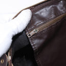 Christian Dior Trotter Canvas Boston Bag Beige Gold Auth 193848-20