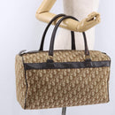 Christian Dior Trotter Canvas Boston Bag Beige Gold Auth 193848-22
