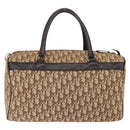 Christian Dior Trotter Canvas Boston Bag Beige Gold Auth 193848-3