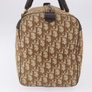 Christian Dior Trotter Canvas Boston Bag Beige Gold Auth 193848-4