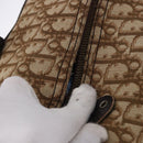 Christian Dior Trotter Canvas Boston Bag Beige Gold Auth 193848-7