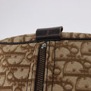Christian Dior Trotter Canvas Boston Bag Beige Gold Auth 193848-8