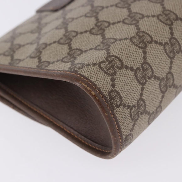 GUCCI GG Supreme Web Sherry Line Bag PVC Beige Gold 156 01 030 Auth 193851