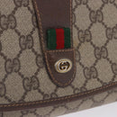 GUCCI GG Supreme Web Sherry Line Bag PVC Beige Gold 156 01 030 Auth 193851-17
