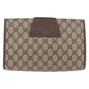 GUCCI GG Supreme Web Sherry Line Bag PVC Beige Gold 156 01 030 Auth 193851-2
