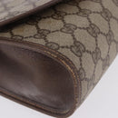 GUCCI GG Supreme Web Sherry Line Bag PVC Beige Gold 156 01 030 Auth 193851-7