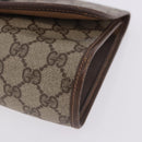 GUCCI GG Supreme Web Sherry Line Bag PVC Beige Gold 156 01 030 Auth 193851-14