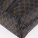 CELINE Macadam Canvas Shoulder Bag PVC Leather Black Gold Auth 193854-16