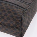 CELINE Macadam Canvas Shoulder Bag PVC Leather Black Gold Auth 193854-10
