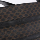 CELINE Macadam Canvas Shoulder Bag PVC Leather Black Gold Auth 193854-17