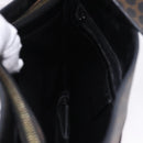CELINE Macadam Canvas Shoulder Bag PVC Leather Black Gold Auth 193854-20