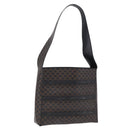 CELINE Macadam Canvas Shoulder Bag PVC Leather Black Gold Auth 193854-1