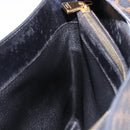 CELINE Macadam Canvas Shoulder Bag PVC Leather Black Gold Auth 193854-22