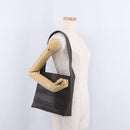 CELINE Macadam Canvas Shoulder Bag PVC Leather Black Gold Auth 193854-28