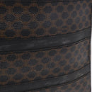 CELINE Macadam Canvas Shoulder Bag PVC Leather Black Gold Auth 193854-2
