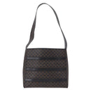 CELINE Macadam Canvas Shoulder Bag PVC Leather Black Gold Auth 193854-3