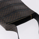 CELINE Macadam Canvas Shoulder Bag PVC Leather Black Gold Auth 193854-7