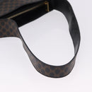 CELINE Macadam Canvas Shoulder Bag PVC Leather Black Gold Auth 193854-8