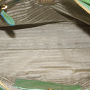 PRADA Hand Bag Patent Leather 2way Green Gold Auth 193855A-11