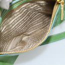 PRADA Hand Bag Patent Leather 2way Green Gold Auth 193855A-26