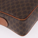 CELINE Macadam Canvas Circle Shoulder Bag PVC Leather Brown Gold Auth 193856-14