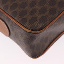 CELINE Macadam Canvas Circle Shoulder Bag PVC Leather Brown Gold Auth 193856-16