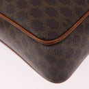 CELINE Macadam Canvas Circle Shoulder Bag PVC Leather Brown Gold Auth 193856-17