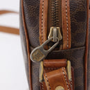 CELINE Macadam Canvas Circle Shoulder Bag PVC Leather Brown Gold Auth 193856-9