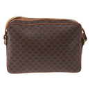 CELINE Macadam Canvas Circle Shoulder Bag PVC Leather Brown Gold Auth 193856-2