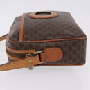 CELINE Macadam Canvas Circle Shoulder Bag PVC Leather Brown Gold Auth 193856-4