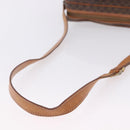 CELINE Macadam Canvas Circle Shoulder Bag PVC Leather Brown Gold Auth 193856-7