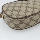GUCCI GG Supreme Web Sherry Line Bag PVC Beige Gold 007 58 6112 Auth 193857-15