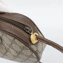 GUCCI GG Supreme Web Sherry Line Bag PVC Beige Gold 007 58 6112 Auth 193857-9