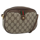 GUCCI GG Supreme Web Sherry Line Bag PVC Beige Gold 007 58 6112 Auth 193857-1