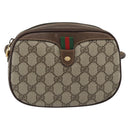 GUCCI GG Supreme Web Sherry Line Bag PVC Beige Gold 007 58 6112 Auth 193857-13
