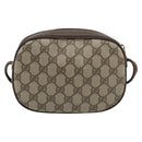 GUCCI GG Supreme Web Sherry Line Bag PVC Beige Gold 007 58 6112 Auth 193857-2