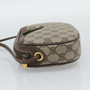 GUCCI GG Supreme Web Sherry Line Bag PVC Beige Gold 007 58 6112 Auth 193857-3