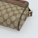GUCCI GG Supreme Web Sherry Line Bag PVC Beige Gold 116 02 087 Auth 193860-14