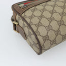GUCCI GG Supreme Web Sherry Line Bag PVC Beige Gold 116 02 087 Auth 193860-15