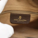 GUCCI GG Supreme Web Sherry Line Bag PVC Beige Gold 116 02 087 Auth 193860-18