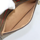 GUCCI GG Supreme Web Sherry Line Bag PVC Beige Gold 116 02 087 Auth 193860-23