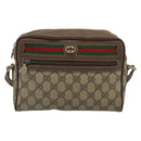 GUCCI GG Supreme Web Sherry Line Bag PVC Beige Gold 116 02 087 Auth 193860-13