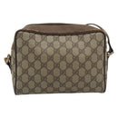GUCCI GG Supreme Web Sherry Line Bag PVC Beige Gold 116 02 087 Auth 193860-2