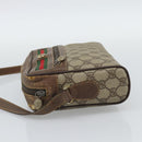GUCCI GG Supreme Web Sherry Line Bag PVC Beige Gold 116 02 087 Auth 193860-3