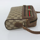 GUCCI GG Supreme Web Sherry Line Bag PVC Beige Gold 116 02 087 Auth 193860-4