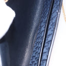 Christian Dior Trotter Canvas Chain Shoulder Bag Navy Gold Auth 193861-11