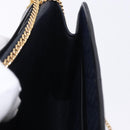 Christian Dior Trotter Canvas Chain Shoulder Bag Navy Gold Auth 193861-19