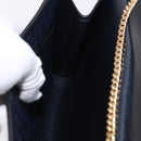 Christian Dior Trotter Canvas Chain Shoulder Bag Navy Gold Auth 193861-20