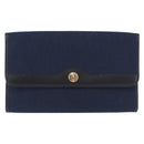 Christian Dior Trotter Canvas Chain Shoulder Bag Navy Gold Auth 193861-13