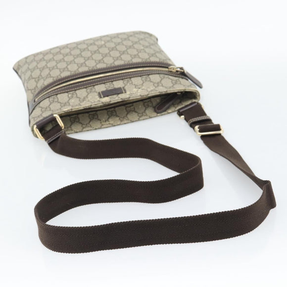 GUCCI GG Supreme Shoulder Bag PVC Beige Gold 295257 Auth 193862